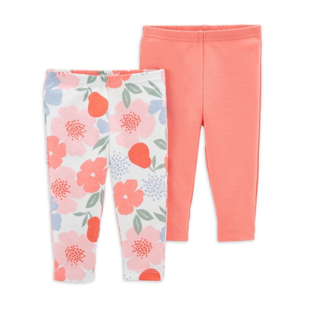2 Carter's Child of Mine Pants Preemie Baby Girl Floral Bottoms